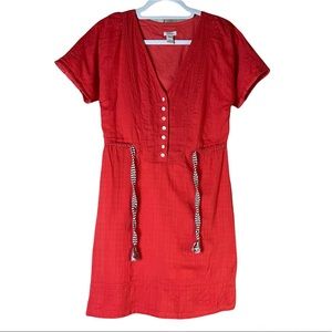 J. Crew V-neck tie waist short sleeve mini dress